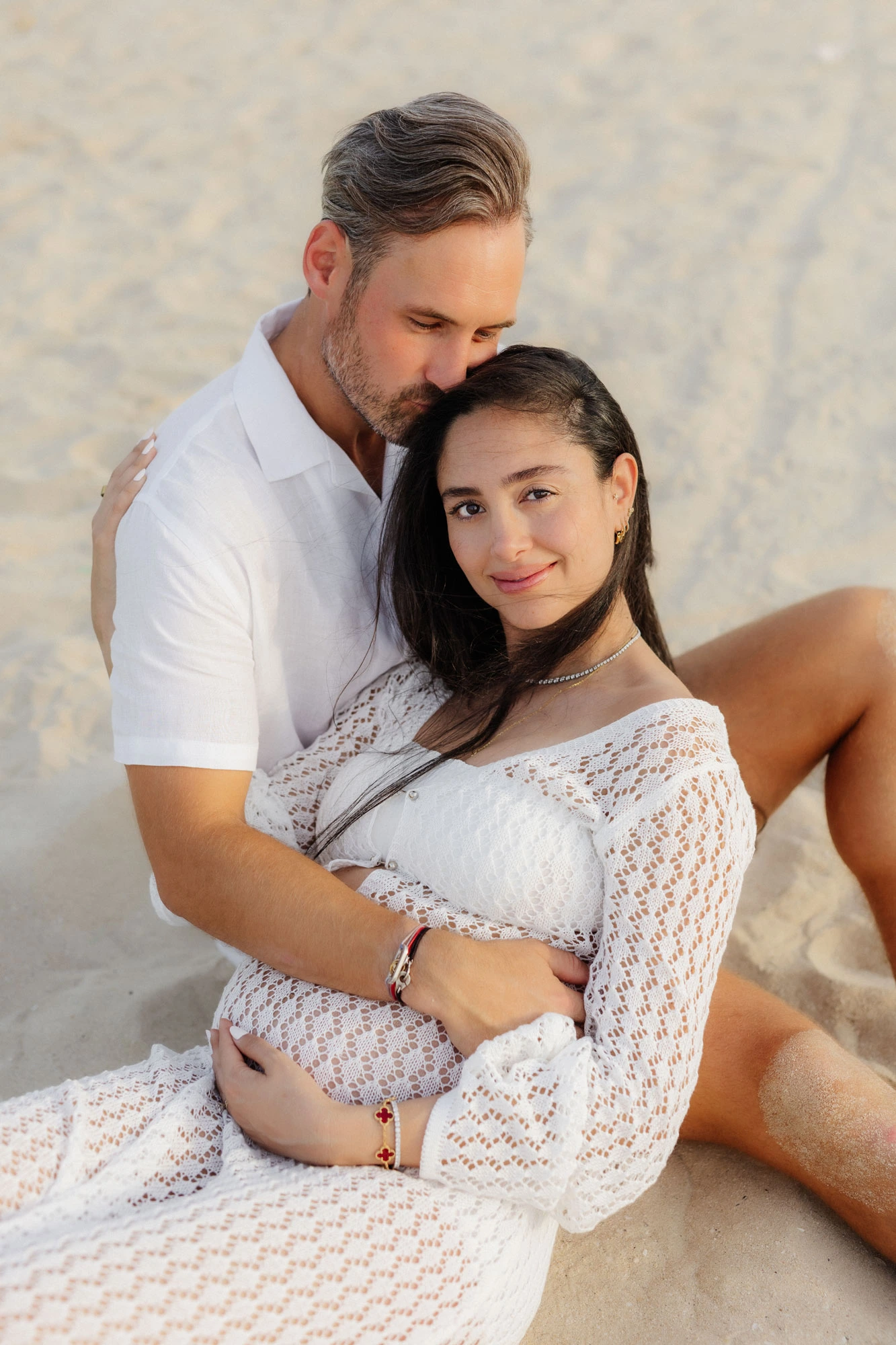 Dubai Family Photographer Beach Sitting Candid Moment
