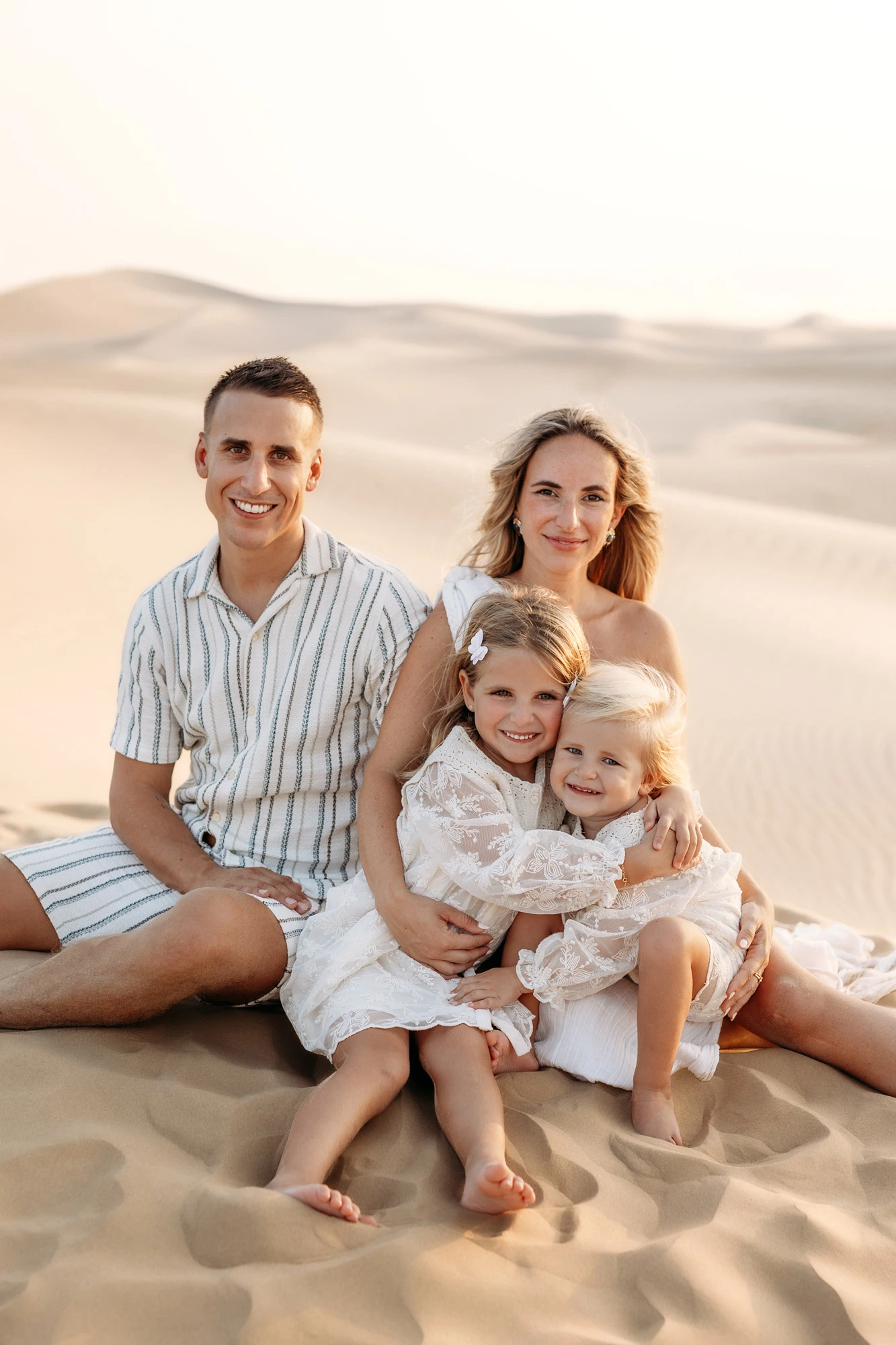 Dubai Family Photographer Desert Al Qudra Sitting Family Golden Dunes